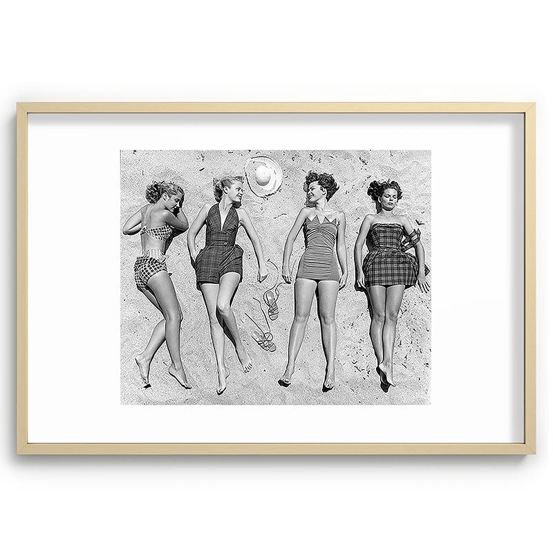 4 Girls Sunbathing Framed Art Print