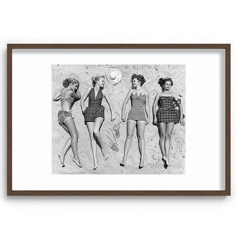 4 Girls Sunbathing Framed Art Print