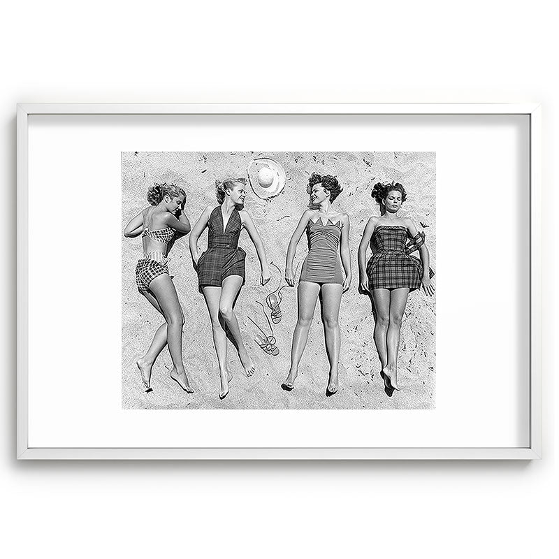 4 Girls Sunbathing Framed Art Print