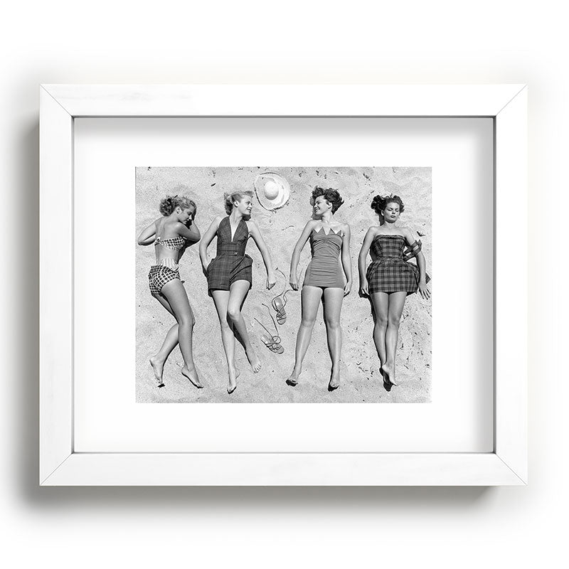 4 Girls Sunbathing Framed Art Print