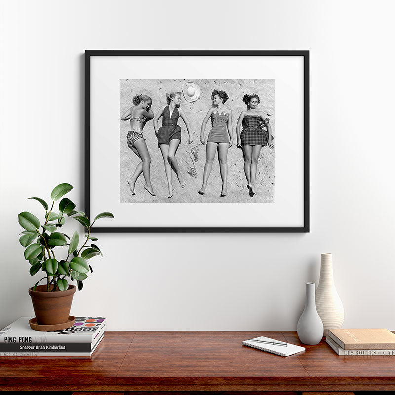 4 Girls Sunbathing Framed Art Print