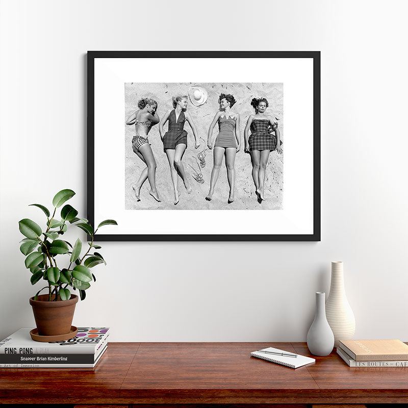 4 Girls Sunbathing Framed Art Print