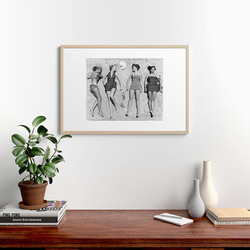 4 Girls Sunbathing Framed Art Print