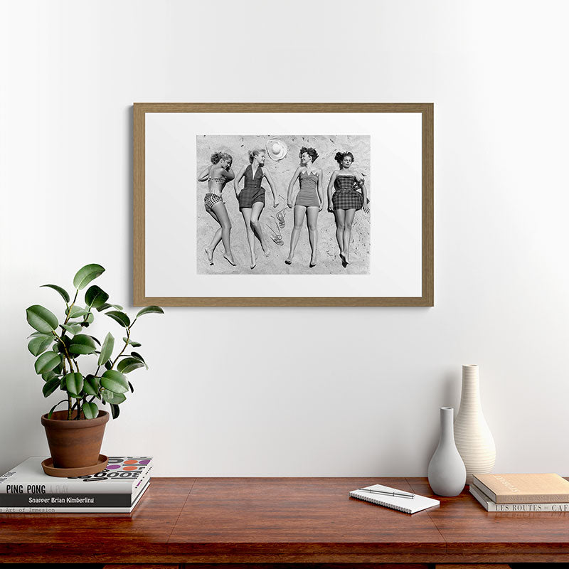 4 Girls Sunbathing Framed Art Print