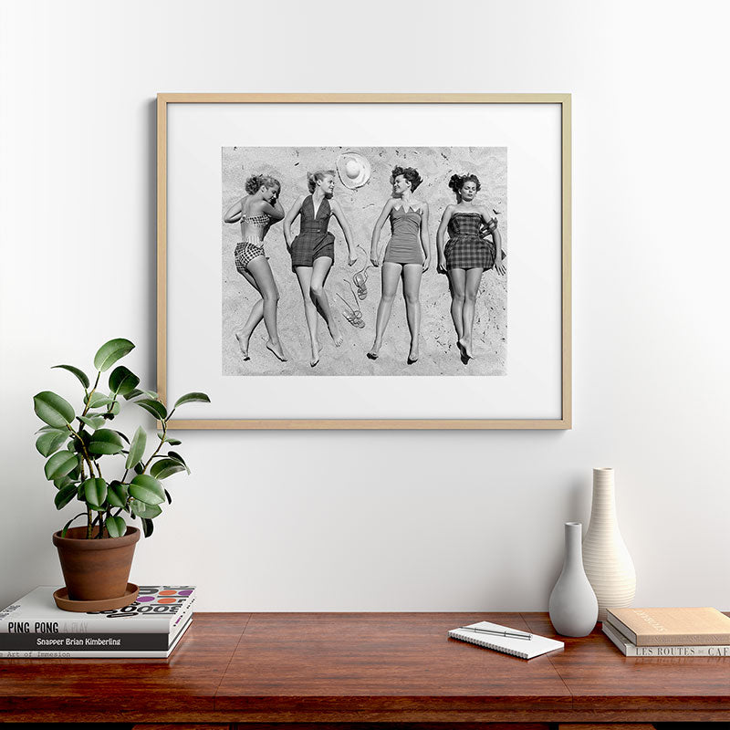4 Girls Sunbathing Framed Art Print