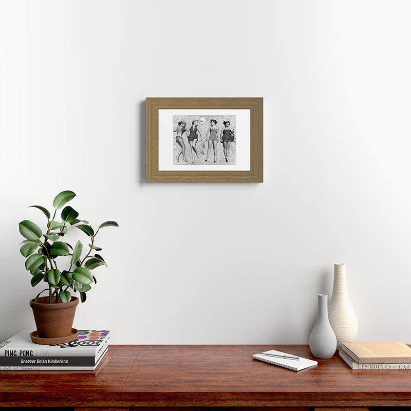 4 Girls Sunbathing Framed Art Print