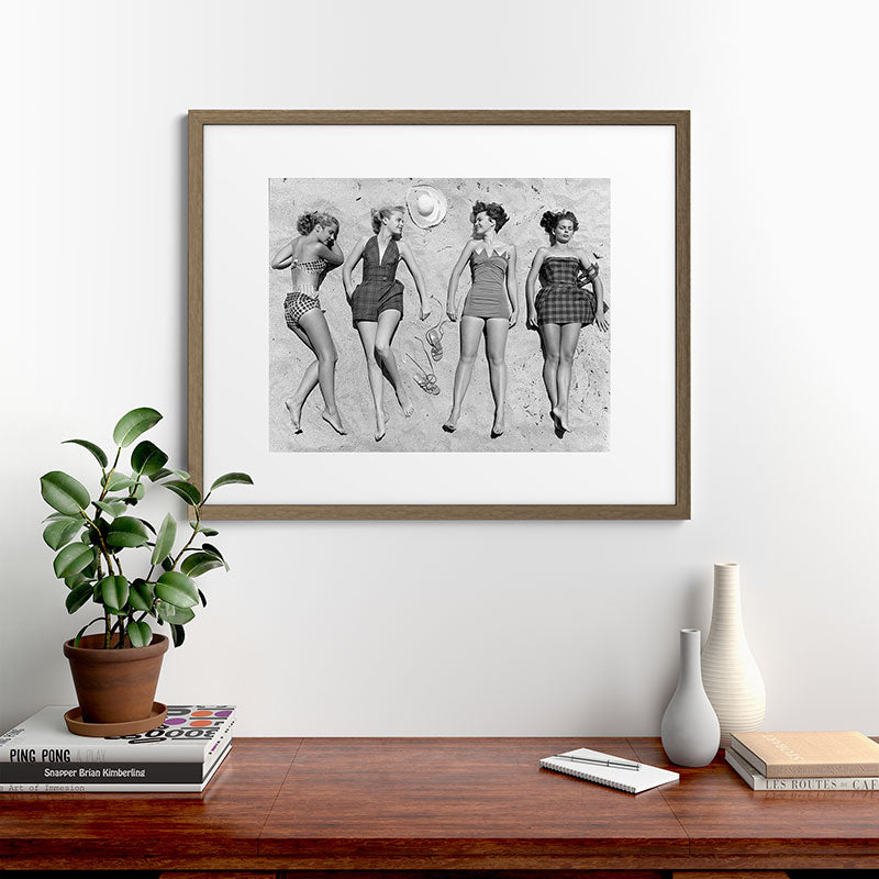 4 Girls Sunbathing Framed Art Print