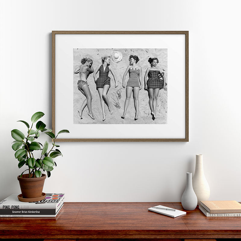 4 Girls Sunbathing Framed Art Print