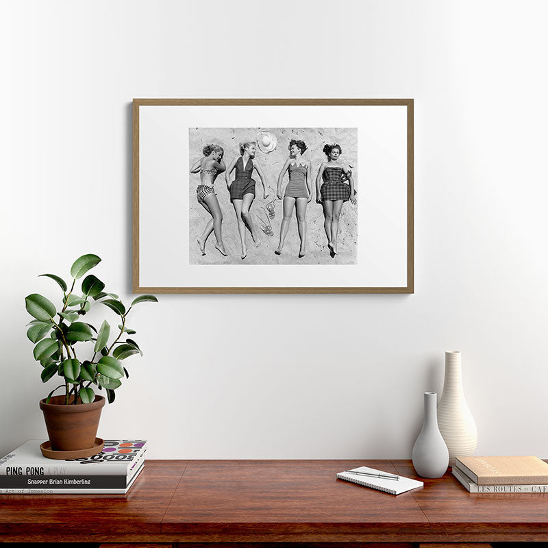 4 Girls Sunbathing Framed Art Print