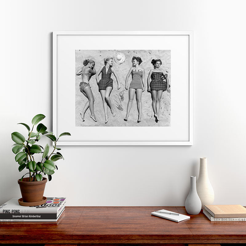4 Girls Sunbathing Framed Art Print