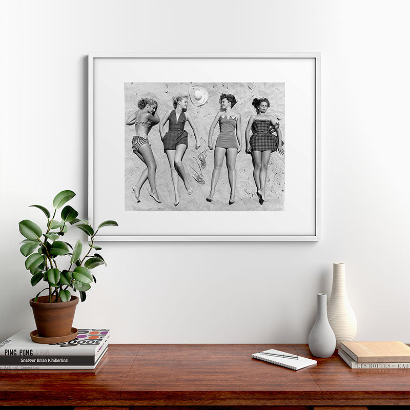 4 Girls Sunbathing Framed Art Print