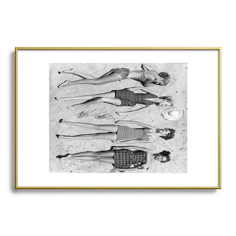 4 Girls Sunbathing Framed Art Print