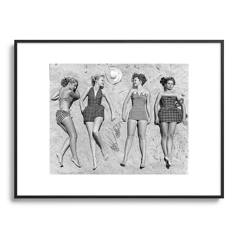 4 Girls Sunbathing Framed Art Print
