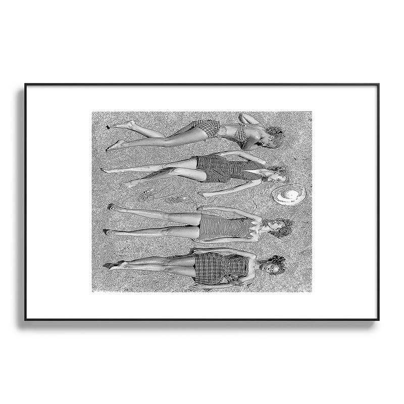 4 Girls Sunbathing Framed Art Print