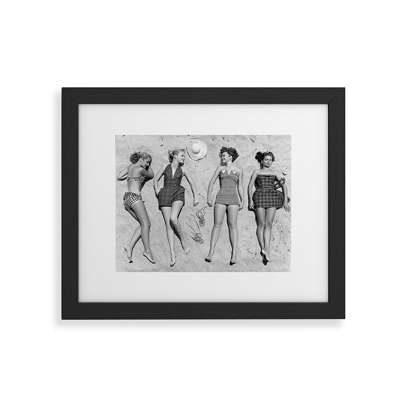 4 Girls Sunbathing Framed Art Print