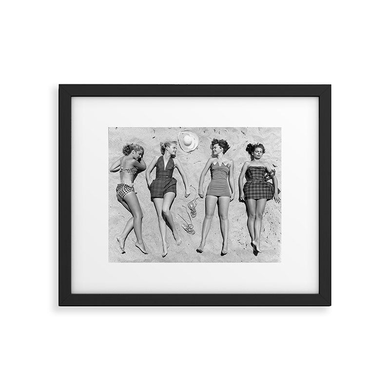 4 Girls Sunbathing Framed Art Print