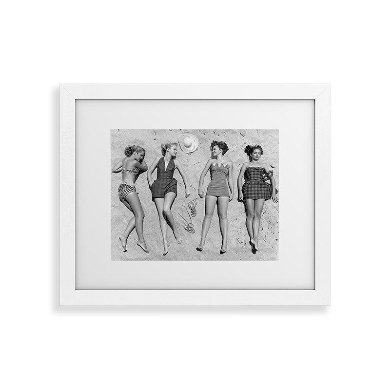 4 Girls Sunbathing Framed Art Print