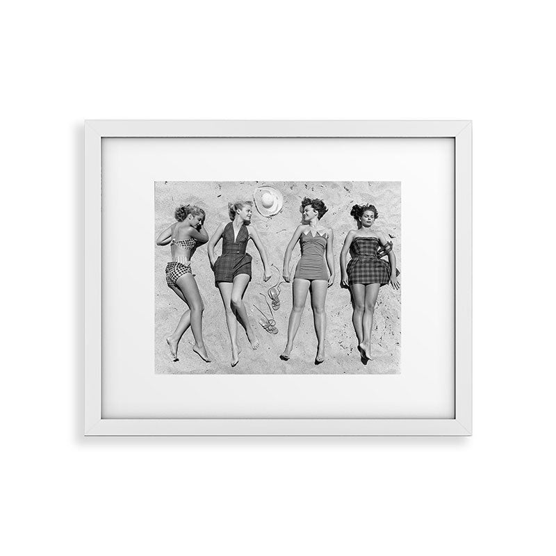4 Girls Sunbathing Framed Art Print