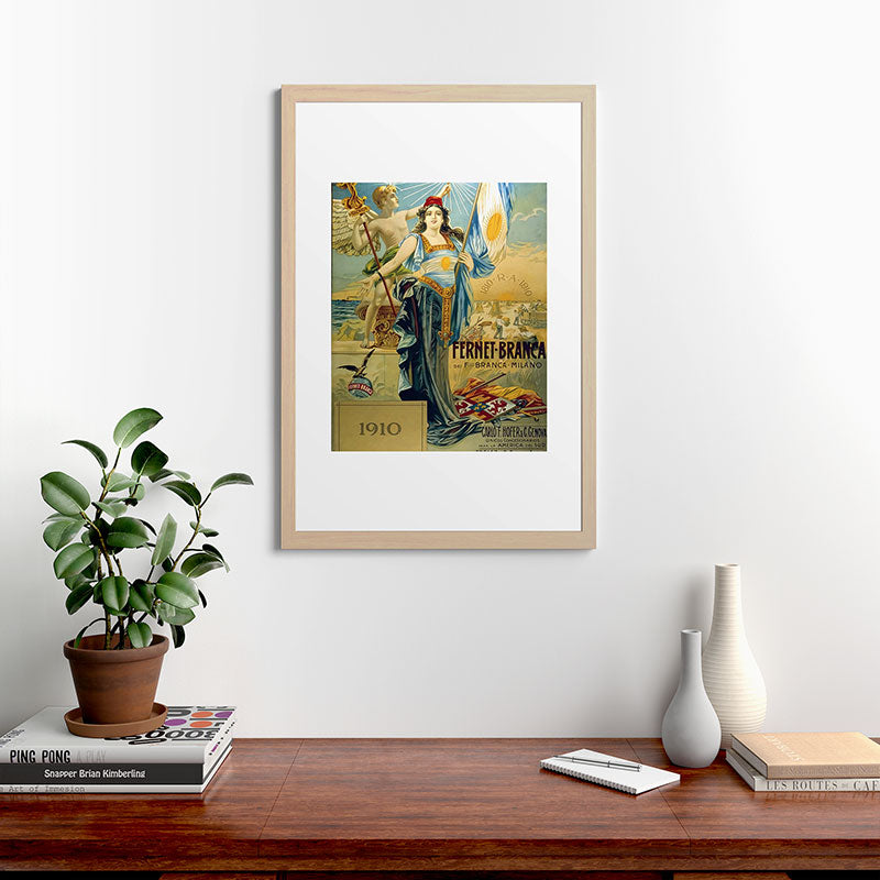 1910 Fernet Branca Liqueur Aperitif Advertisement Framed Art Print