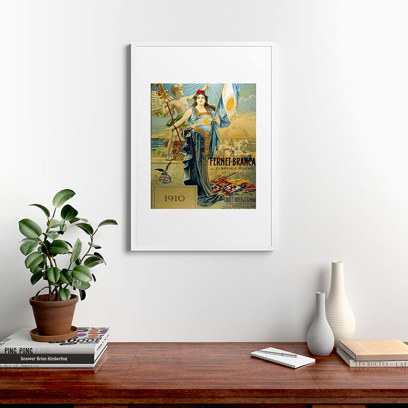 1910 Fernet Branca Liqueur Aperitif Advertisement Framed Art Print