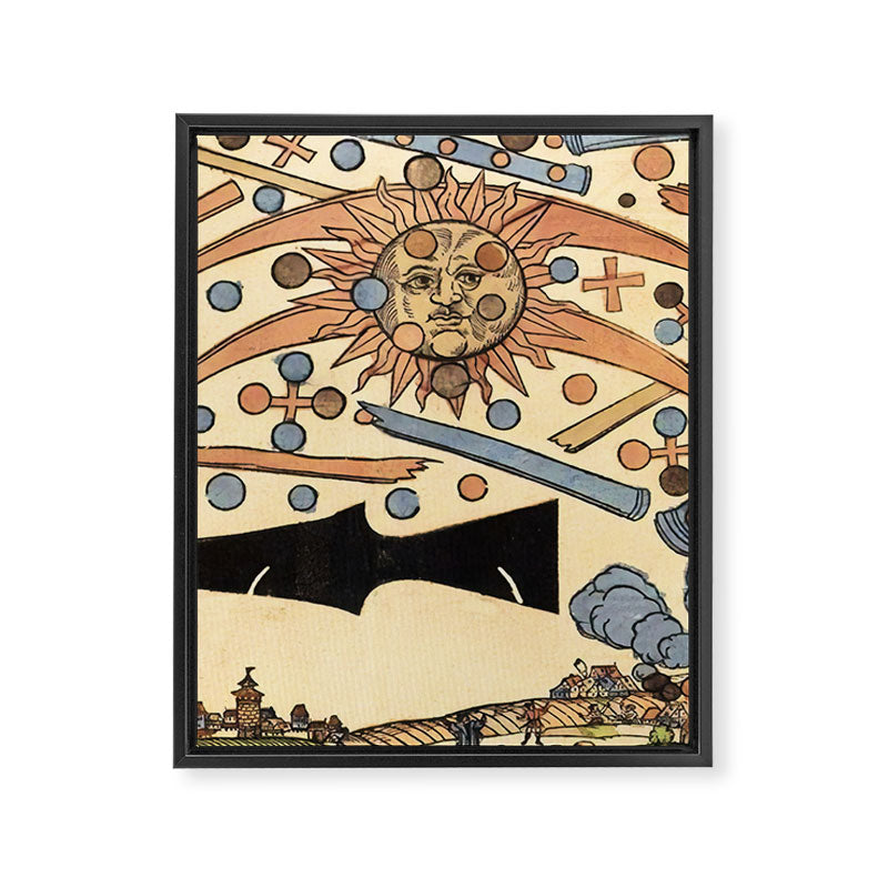 1561 Celestial Phenomenon over Nuremberg Framed Canvas Print