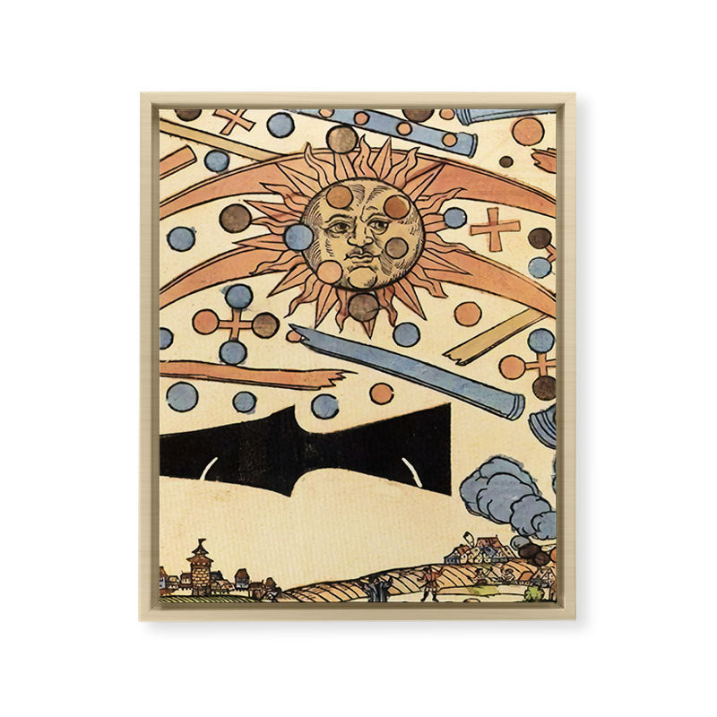 1561 Celestial Phenomenon over Nuremberg Framed Canvas Print