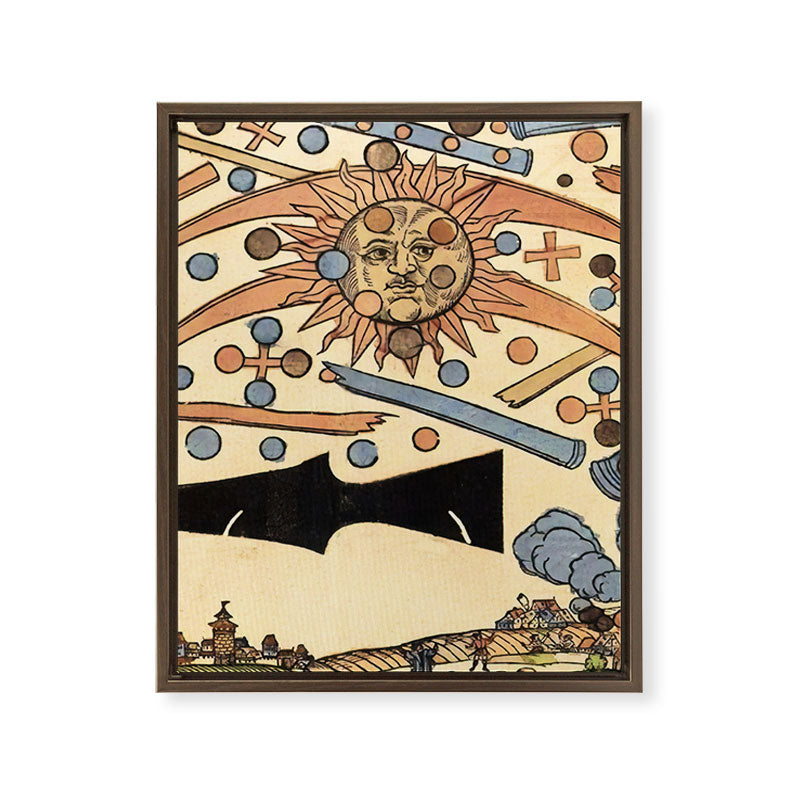 1561 Celestial Phenomenon over Nuremberg Framed Canvas Print