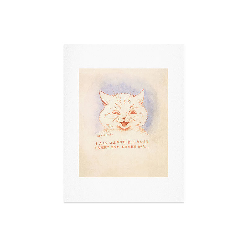 I Am Happy Because Every One Loves Me' Louis Wain Cat Art Print