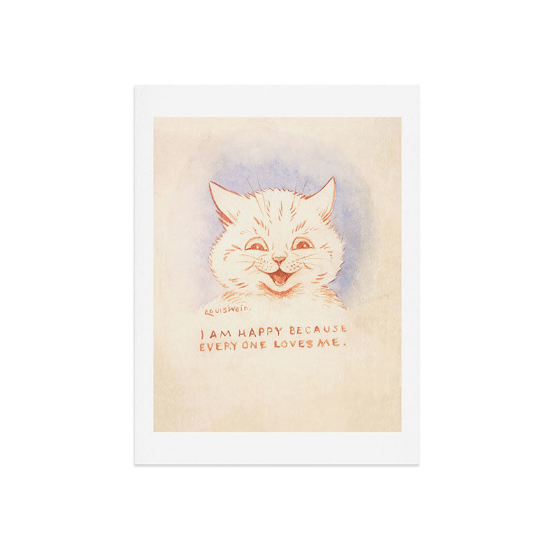 I Am Happy Because Every One Loves Me' Louis Wain Cat Art Print