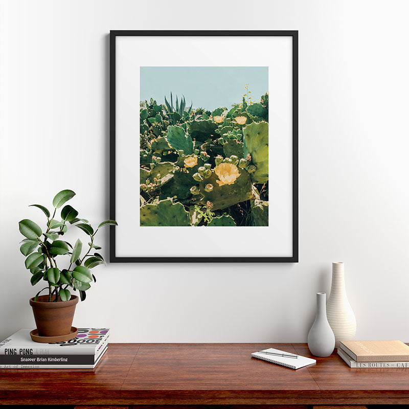 A Field of Prickly Pear Cactus Framed Art Print