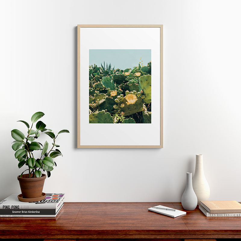 A Field of Prickly Pear Cactus Framed Art Print