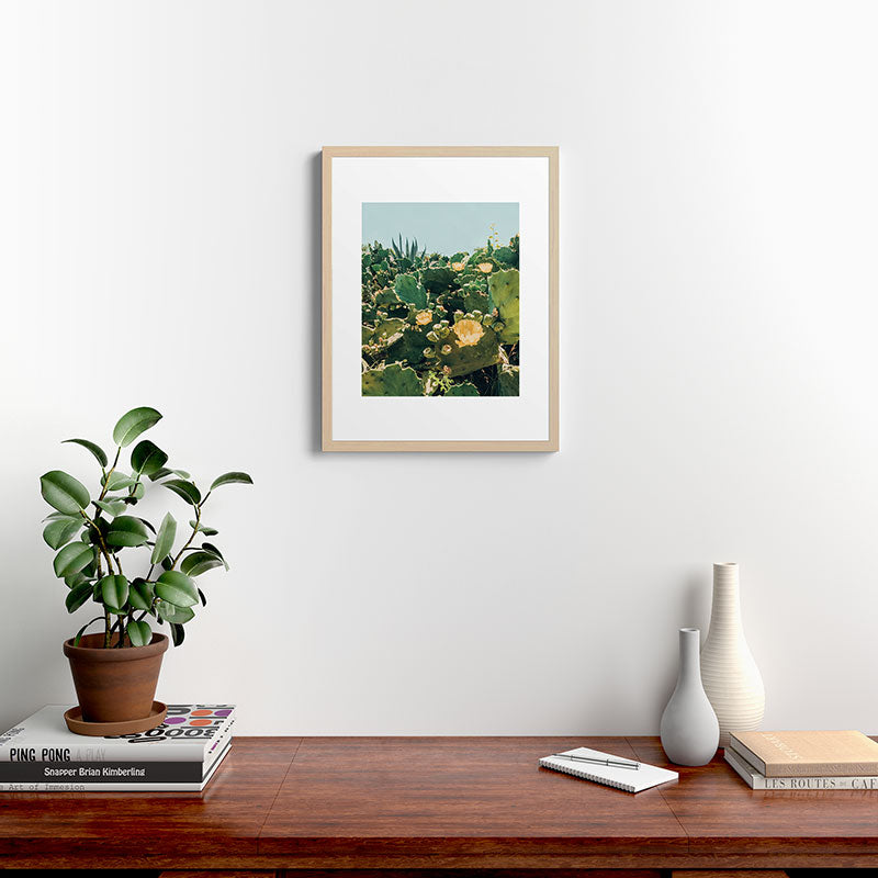 A Field of Prickly Pear Cactus Framed Art Print
