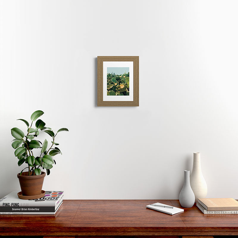A Field of Prickly Pear Cactus Framed Art Print