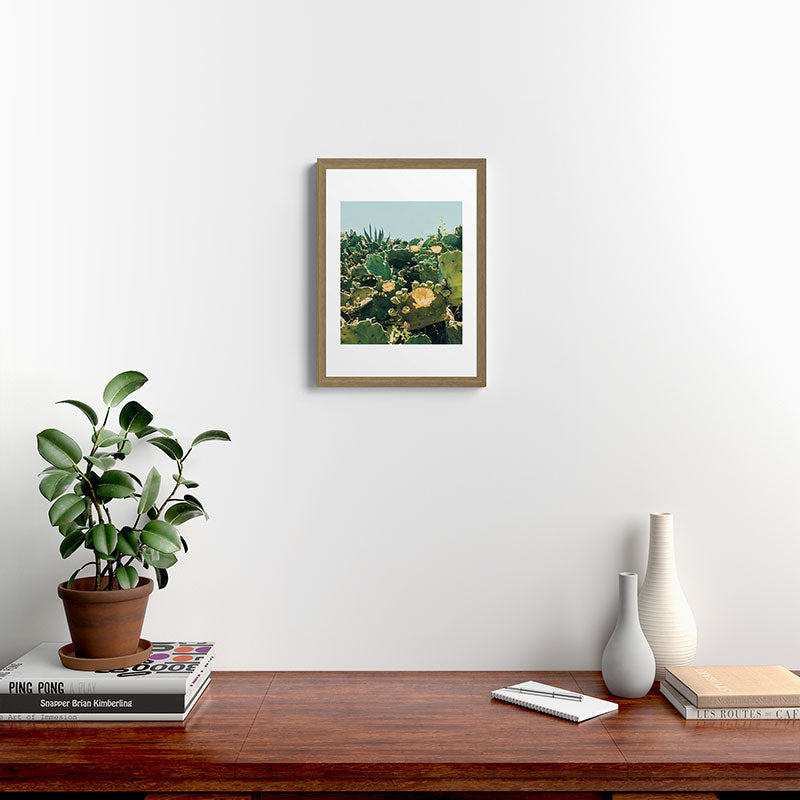 A Field of Prickly Pear Cactus Framed Art Print