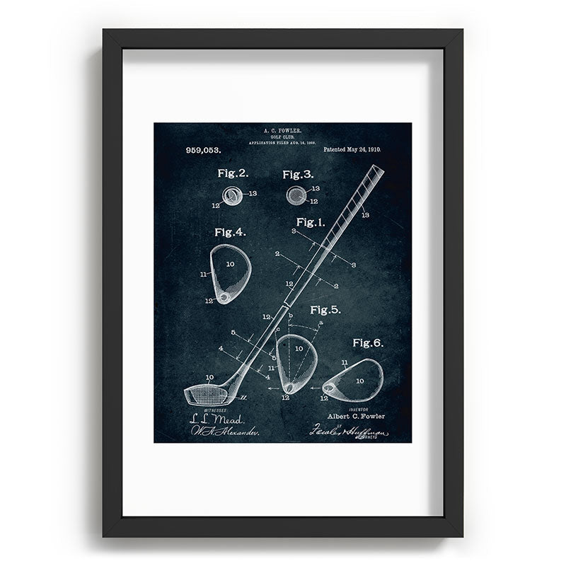 1909 - Golf Club patent art Framed Art Print