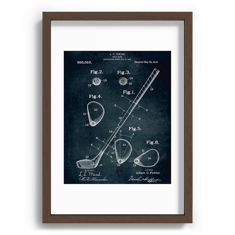 1909 - Golf Club patent art Framed Art Print