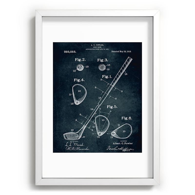 1909 - Golf Club patent art Framed Art Print