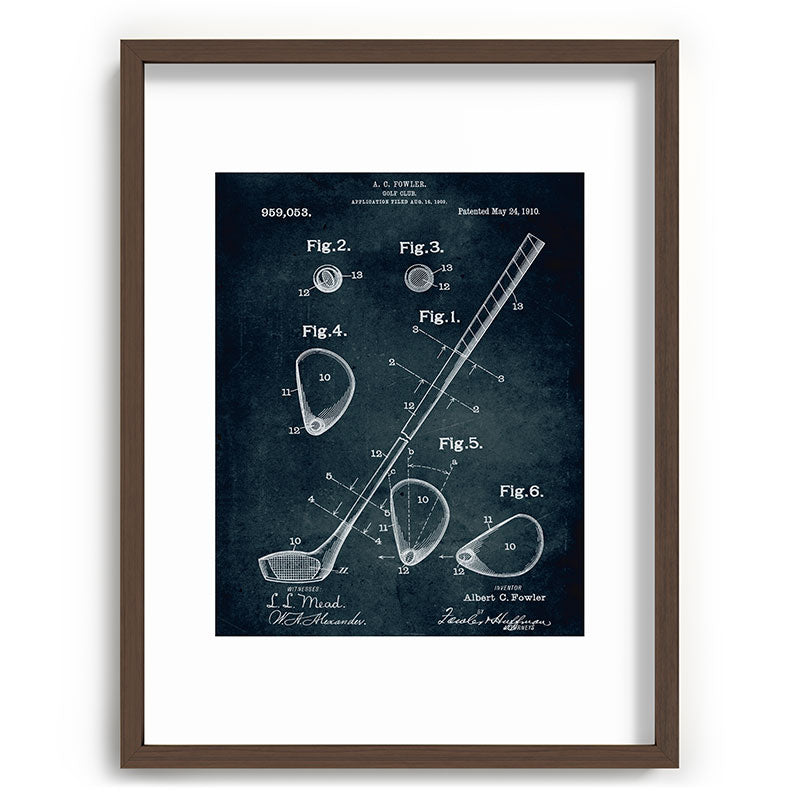 1909 - Golf Club patent art Framed Art Print