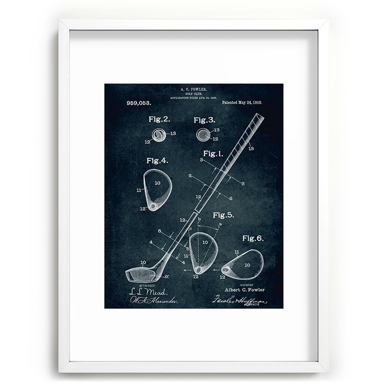 1909 - Golf Club patent art Framed Art Print