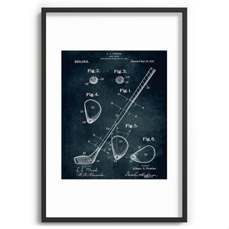 1909 - Golf Club patent art Framed Art Print
