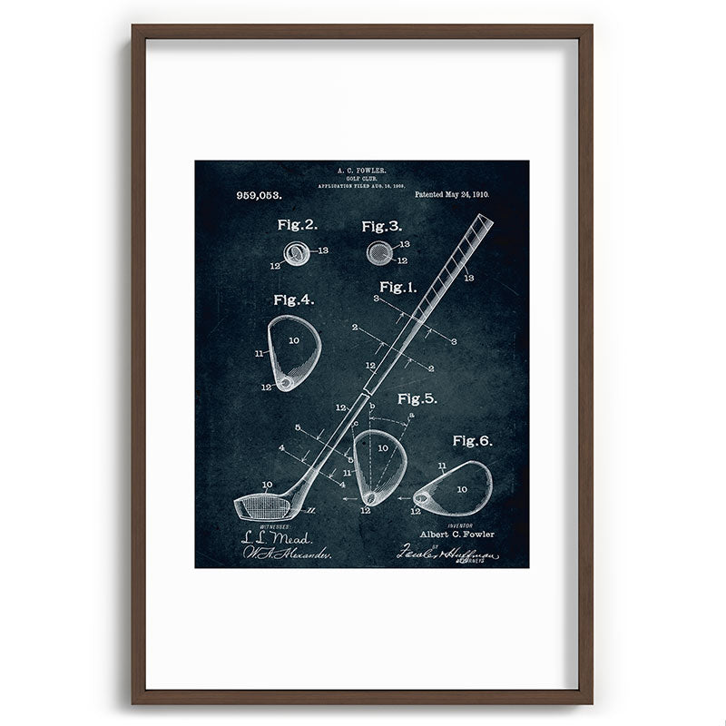 1909 - Golf Club patent art Framed Art Print