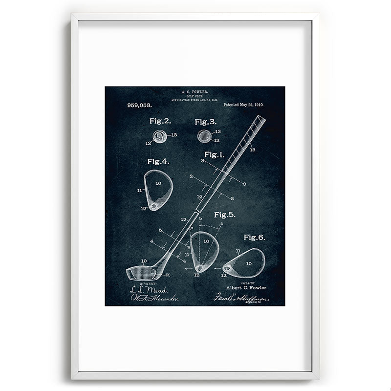 1909 - Golf Club patent art Framed Art Print