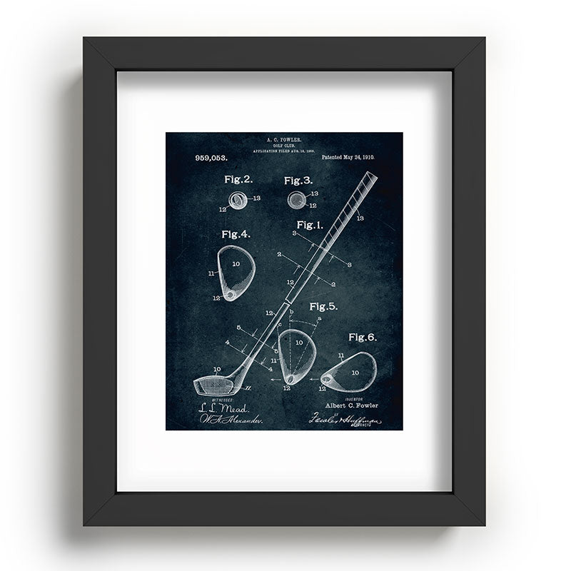 1909 - Golf Club patent art Framed Art Print