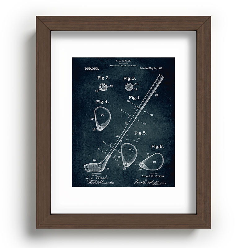 1909 - Golf Club patent art Framed Art Print