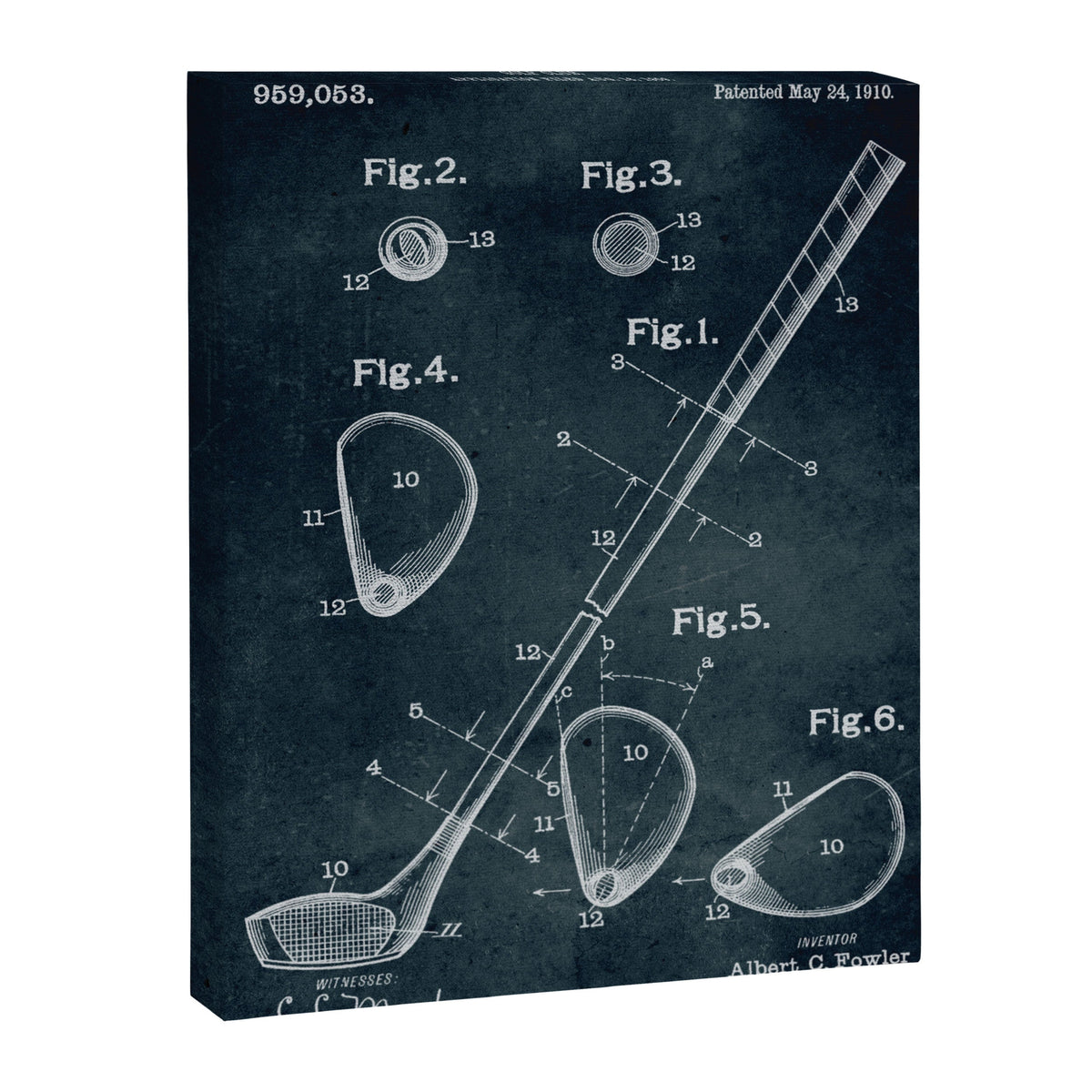 1909 - Golf Club patent art Canvas Print