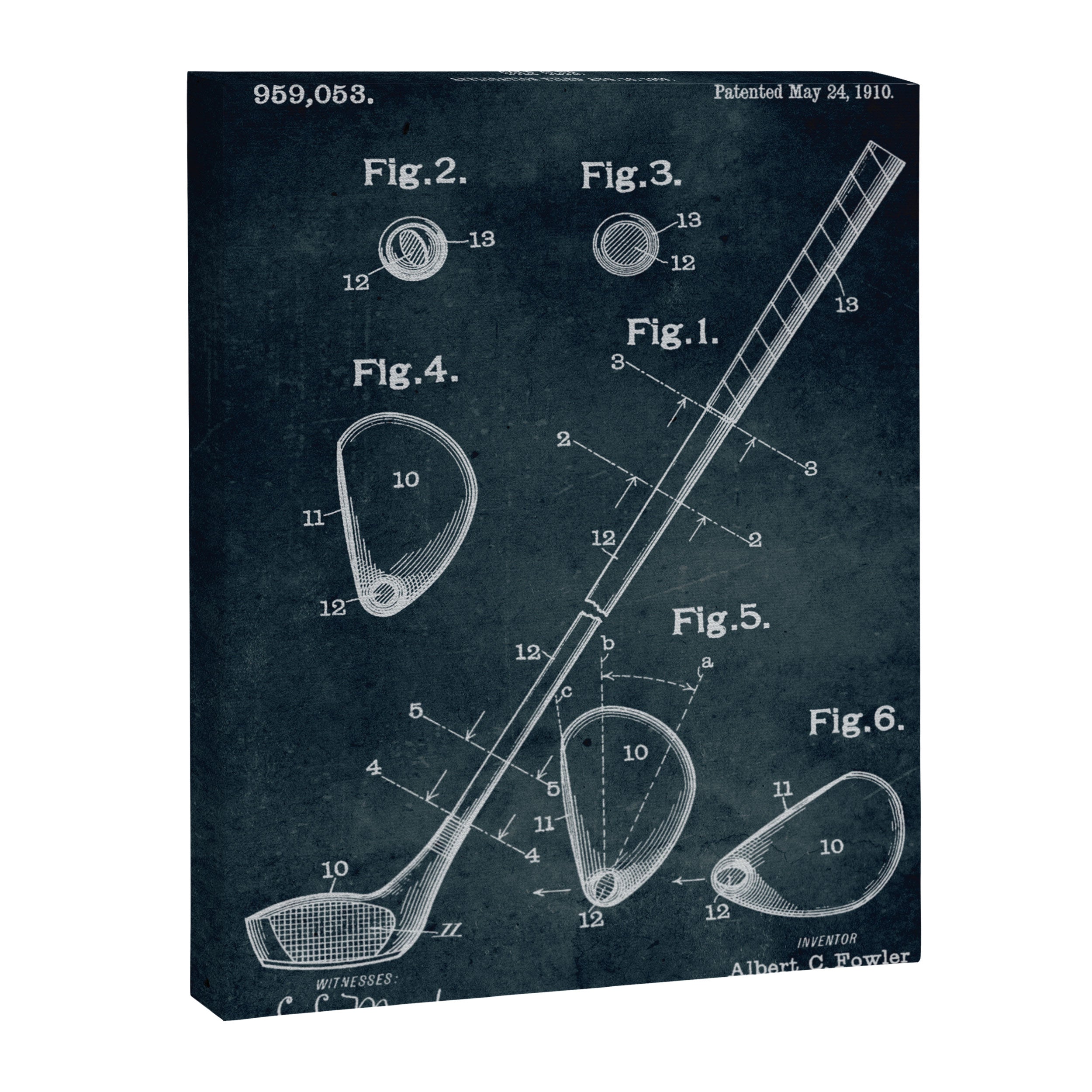 1909 - Golf Club patent art Canvas Print