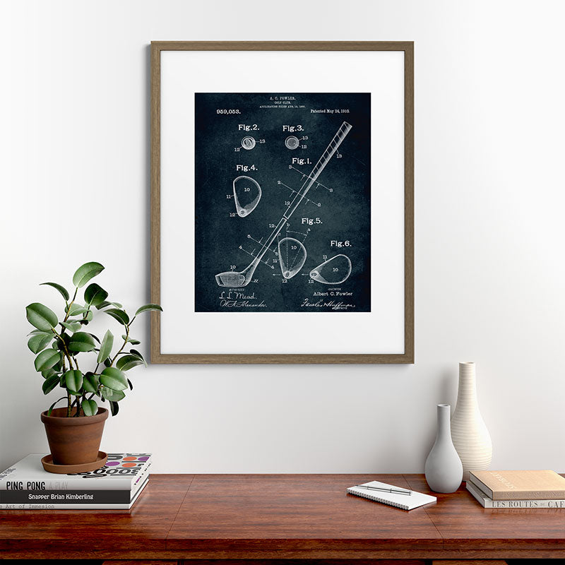 1909 - Golf Club patent art Framed Art Print