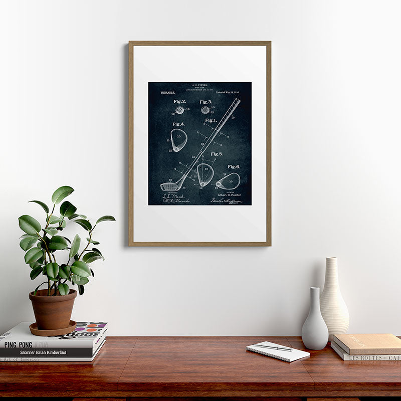 1909 - Golf Club patent art Framed Art Print