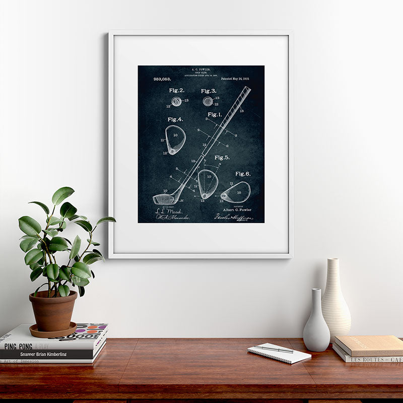 1909 - Golf Club patent art Framed Art Print