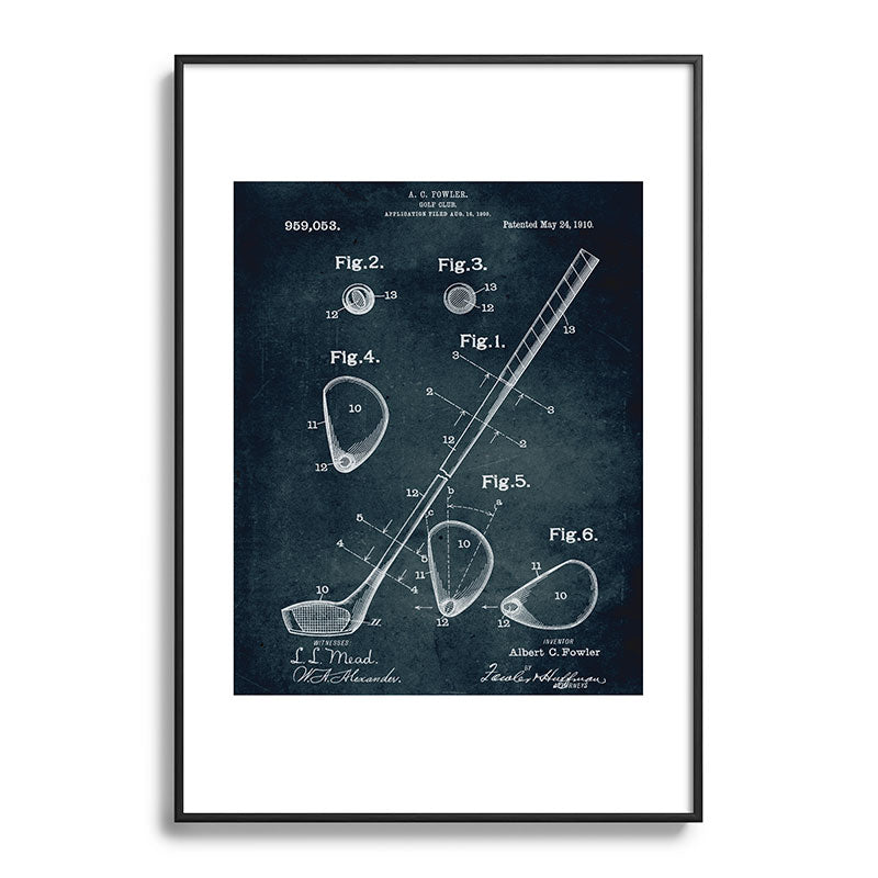 1909 - Golf Club patent art Framed Art Print